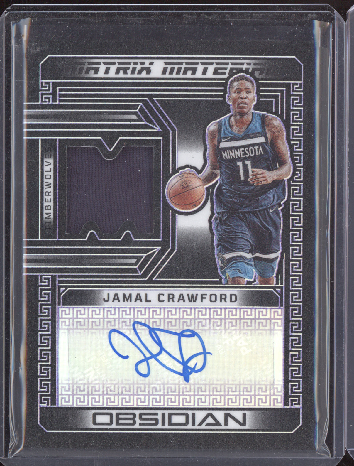 Jamal Crawford 2022 Panini Obsidian Matrix Materials Auto Purple 59/75