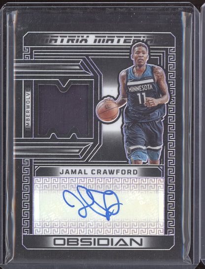 Jamal Crawford 2022 Panini Obsidian Matrix Materials Auto Purple 59/75