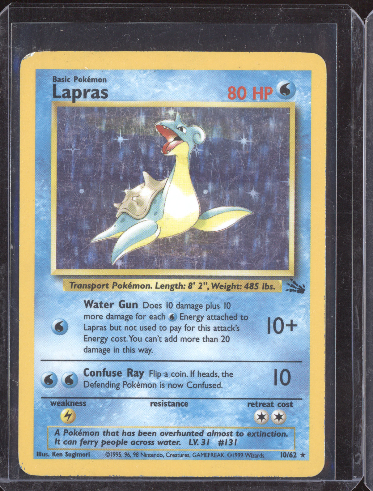 Lapras 1999 Pokemon Fossil Rare Holo 010/62
