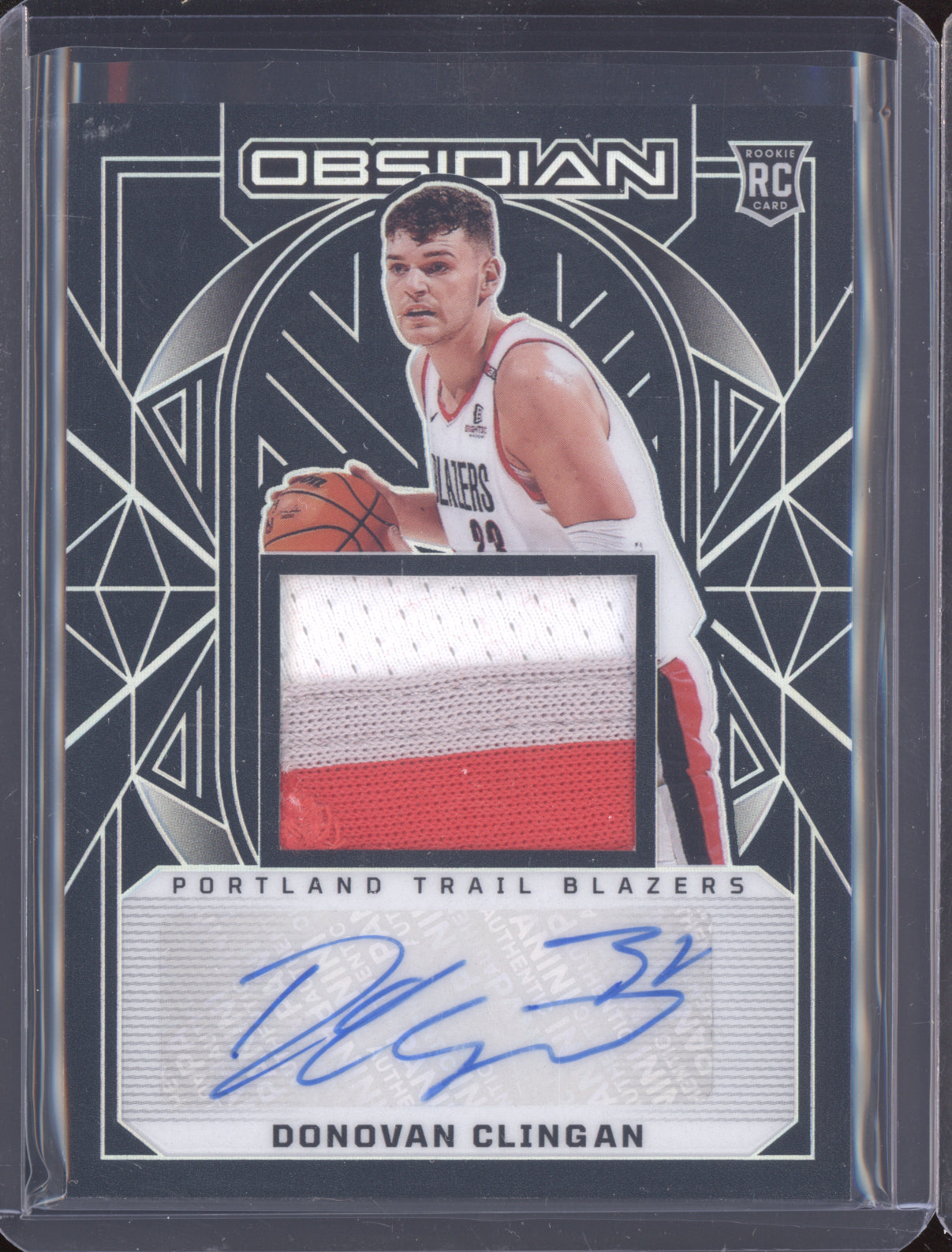 Donovan Clingan 2024-25 Panini Obsidian  Rookie Jersey Patch Auto RC 20/125