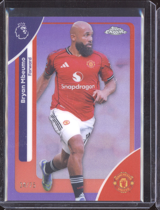 Bryan Mbeumo 2025-26 Topps Chrome Premier League Purple 34/75