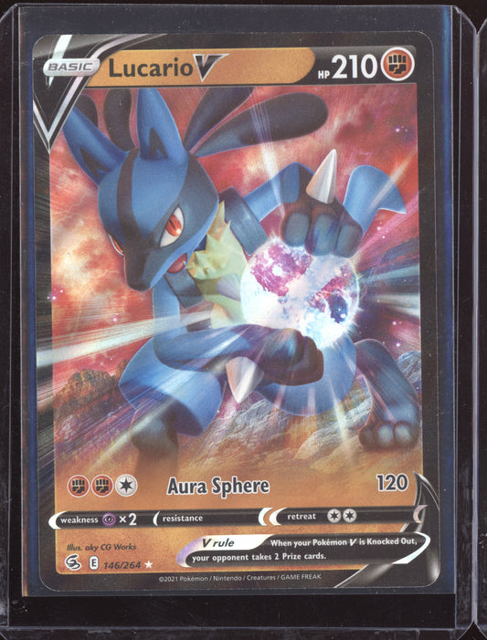 Lucario V 2021 Pokemon Fusion Strike Holo Rare V 146/264