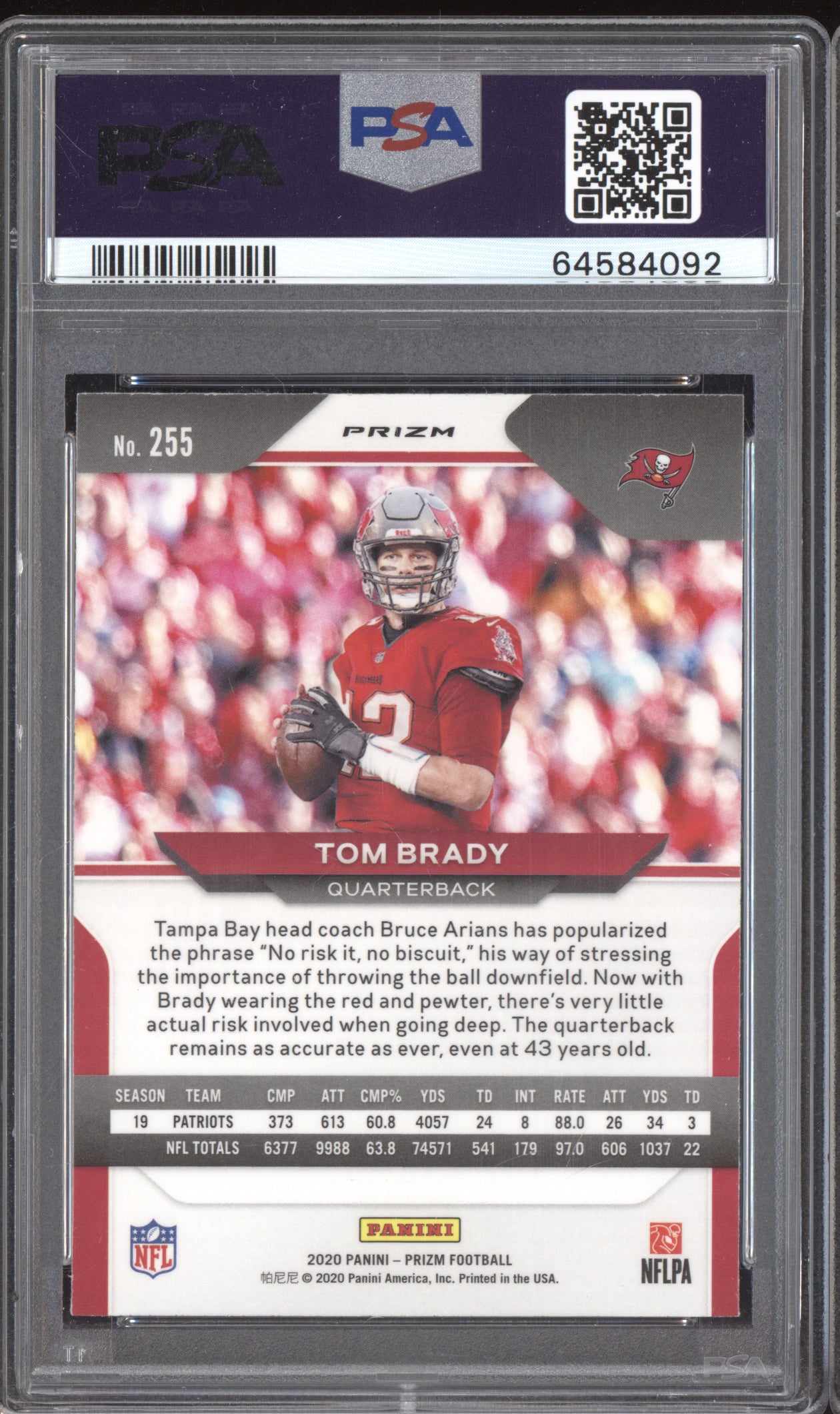 Tom Brady 2020 Panini Prizm Neon Green Pulsar PSA 10