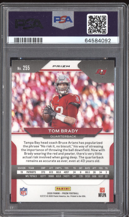 Tom Brady 2020 Panini Prizm Neon Green Pulsar PSA 10