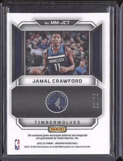 Jamal Crawford 2022 Panini Obsidian Matrix Materials Auto Purple 59/75