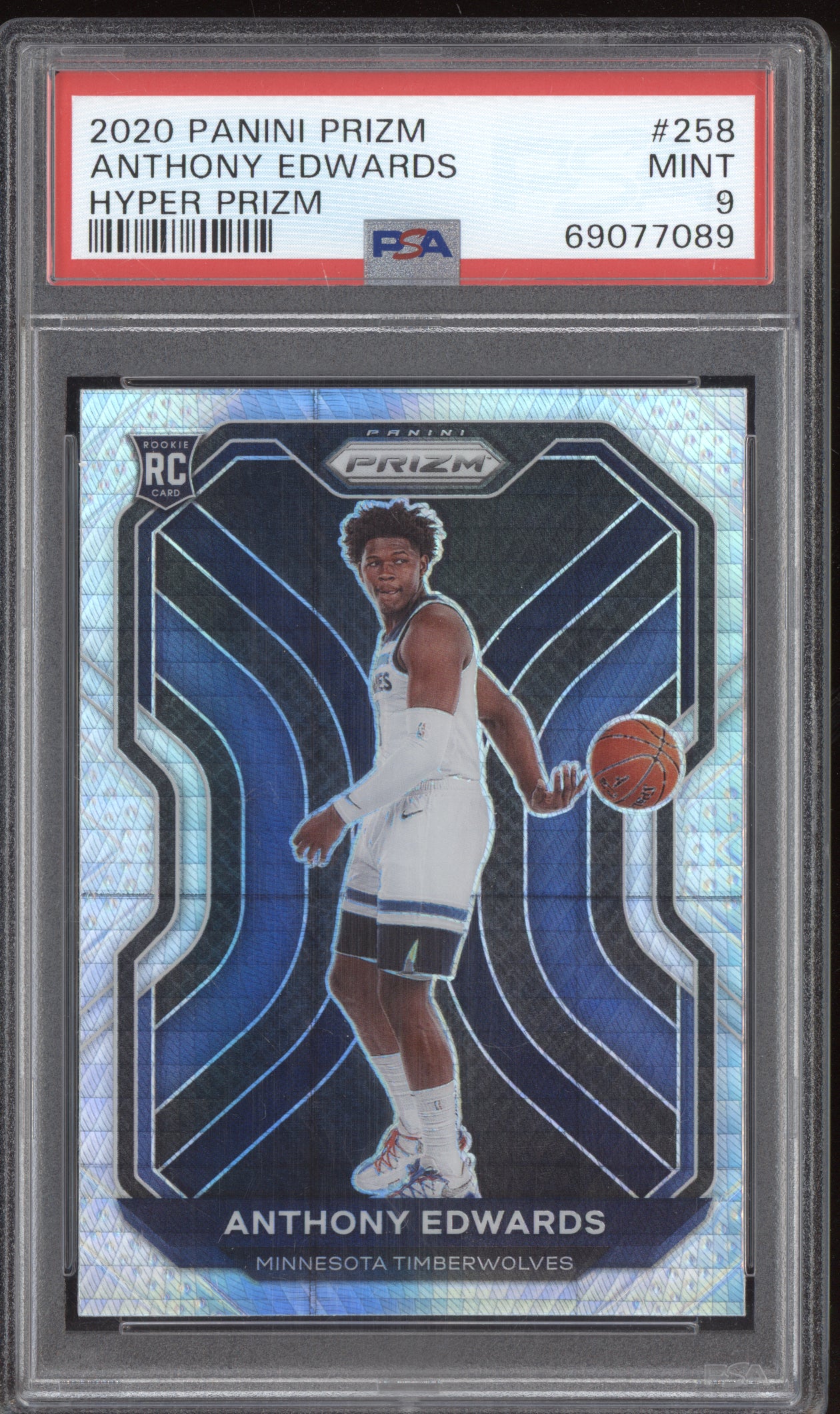 Anthony Edwards 2020-21 Panini Prizm Hyper Prizm RC PSA 9