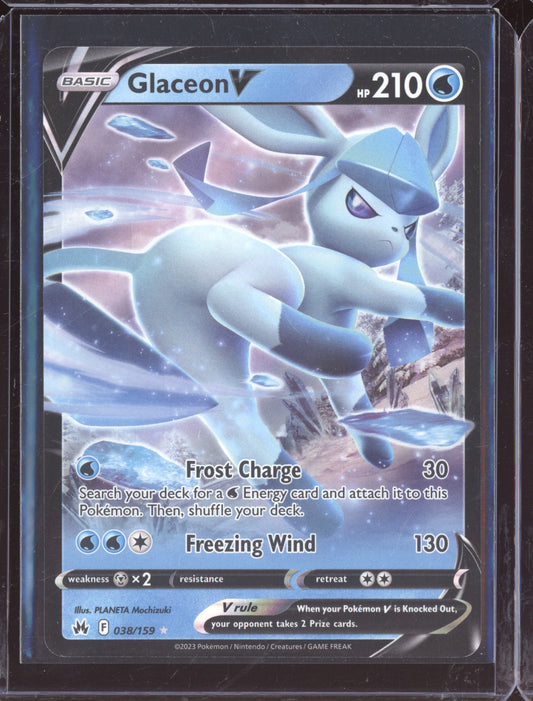 Glaceon V 2023 Pokemon Crown Zenith Holo Rare V 038/159