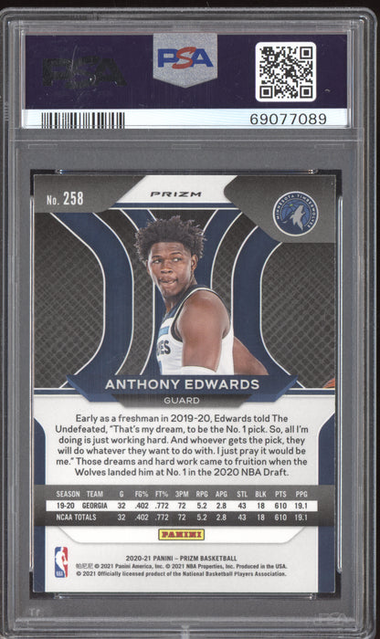 Anthony Edwards 2020-21 Panini Prizm Hyper Prizm RC PSA 9