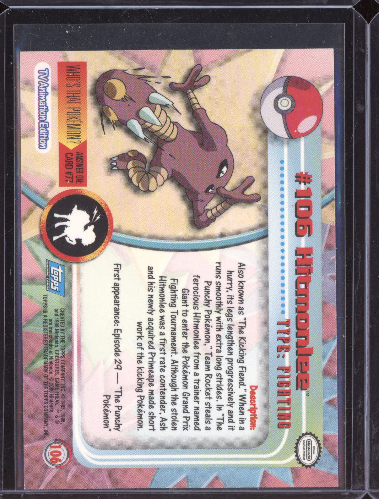 Hitmonlee Topps Series 2 2000 Foil 106
