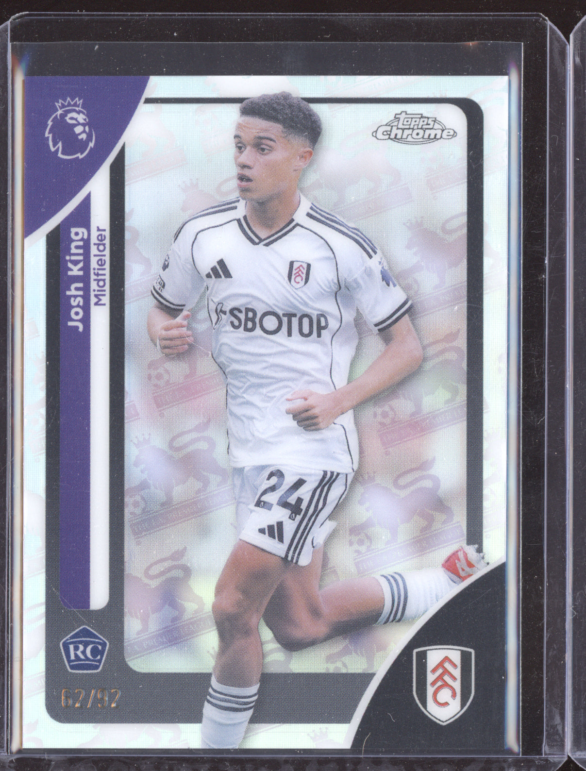 Josh King 2025-26 Topps Chrome Premier League Retrofractor RC 62/92