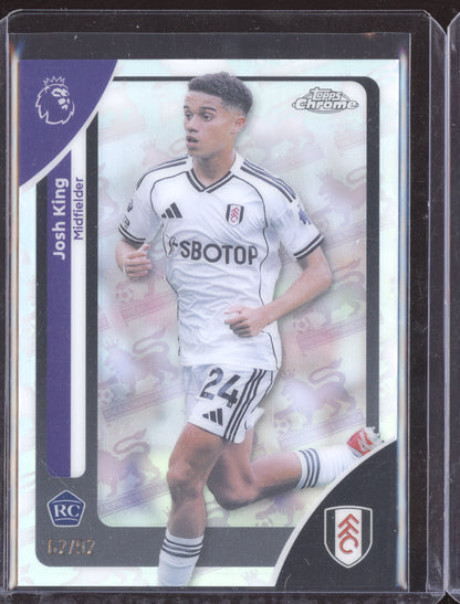 Josh King 2025-26 Topps Chrome Premier League Retrofractor RC 62/92