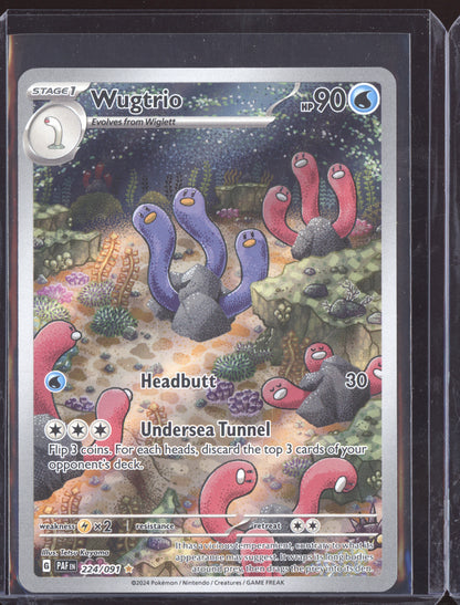Wugtrio 2024 Pokemon Paldean Fates Illustration Rare 224/091
