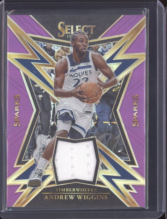 Andrew Wiggins 2017 Panini Select Sparks Purple Patch 40/99