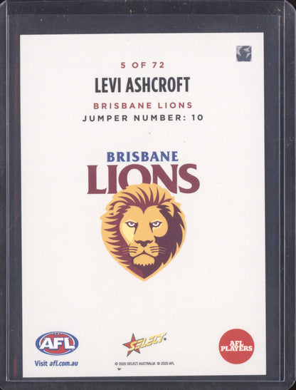 Levi Ashcroft 2025 Select Eminence Classic Card RC 10/25