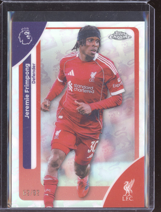 Jeremie Frimpong 2025-26 Topps Chrome Premier League Retrofractor 62/92