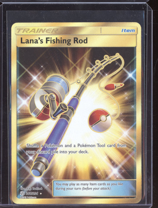Lanas Fishing Rod 2019 Pokemon Cosmic Eclipse Rare Secret 266/236
