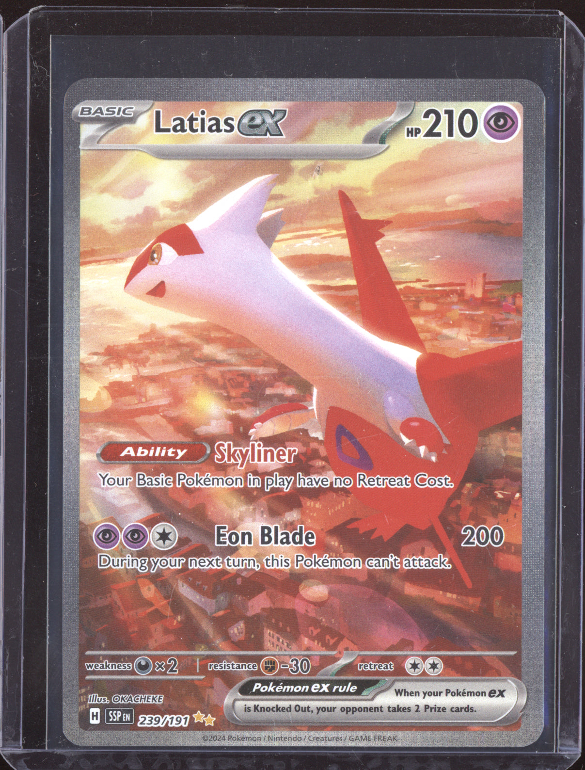Latias ex 2024 Pokemon Surging Sparks Special Illustration Rare 239