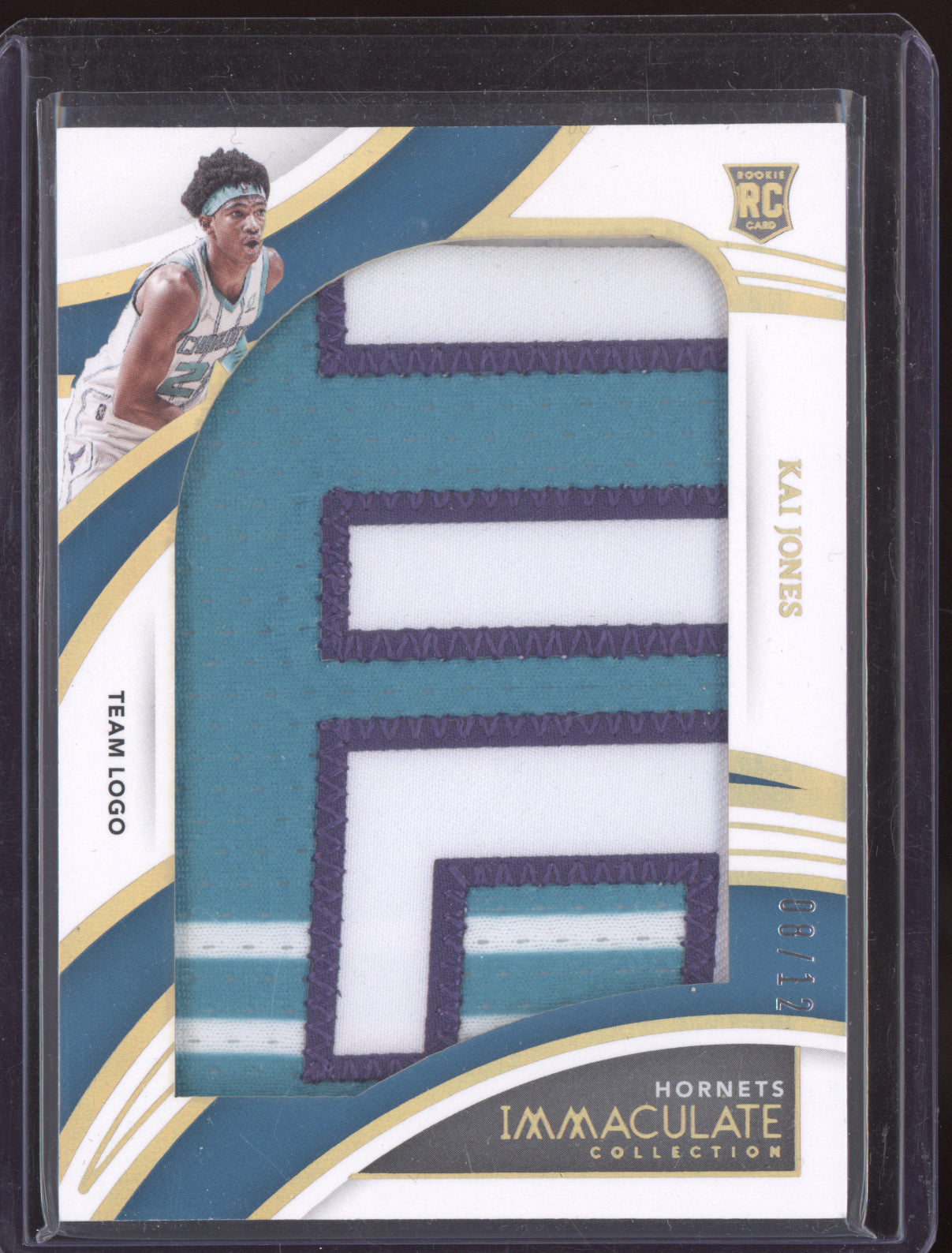 Kai Jones 2021 Panini Immaculate Team Logo Patch RC 08/12