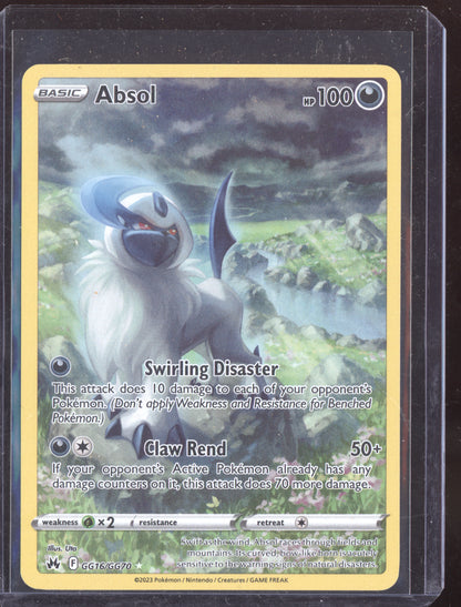 Absol Pokemon Crown Zenith CRZ 2023 Trainer Gallery Holo Rare GG16/GG70