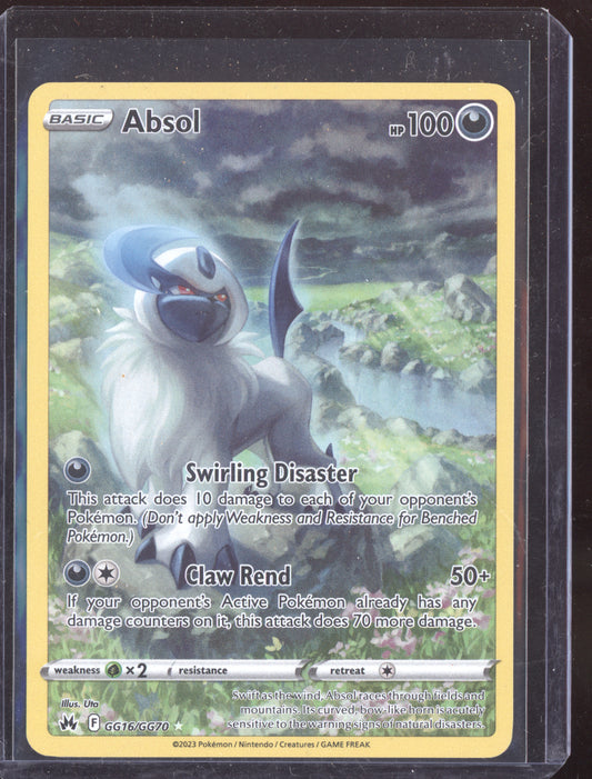 Absol Pokemon Crown Zenith CRZ 2023 Trainer Gallery Holo Rare GG16/GG70
