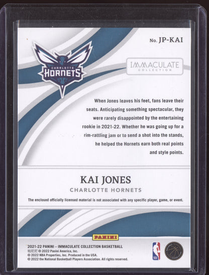 Kai Jones 2021 Panini Immaculate Team Logo Patch RC 08/12