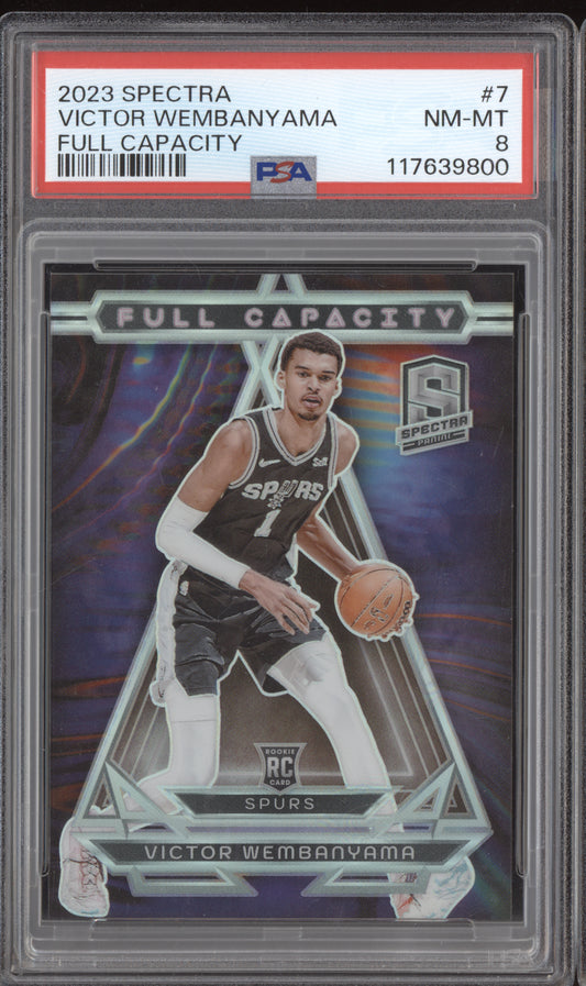 Victor Wembanyama 2023-24 Panini Spectra Full Capacity RC PSA 8
