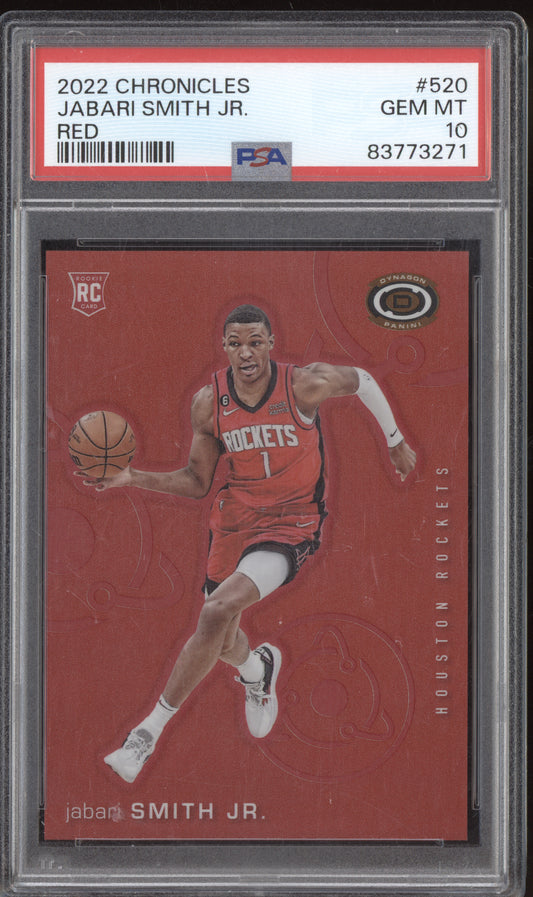 Jabari Smith Jr 2022-23 Panini Chronicles Red Dynagon RC 60/149 PSA 10
