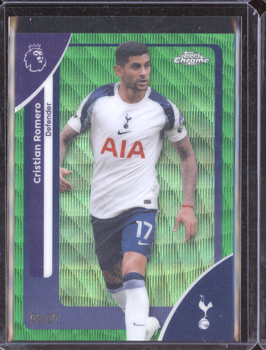 Cristian Romero 2025-26 Topps Chrome Premier League Green Wave 99/99