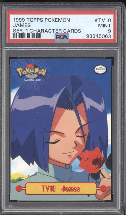 James 1999 Pokemon Topps Series 1 Character Cards TV10 PSA 9