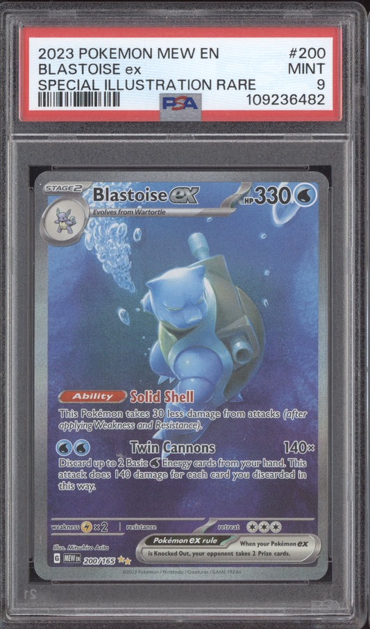 Blastoise EX 2023 Pokemon Mew EN 151 Special Illustration Rare 200/165 PSA 9