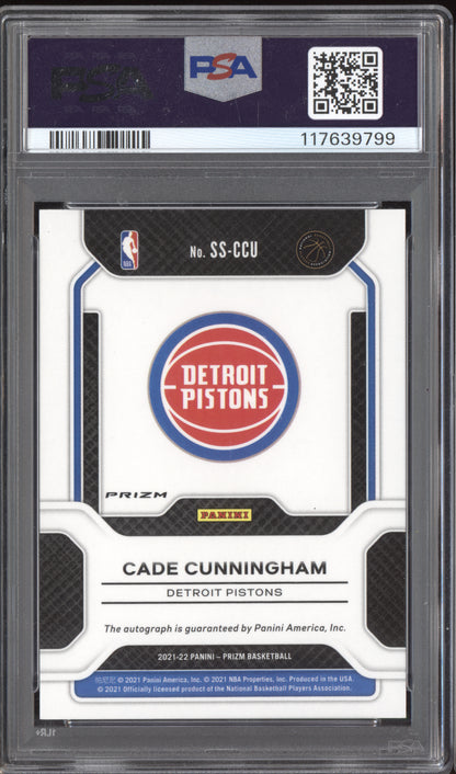 Cade Cunningham 2021-22 Panini Prizm Sensational Signatures Choice Red RC PSA 10