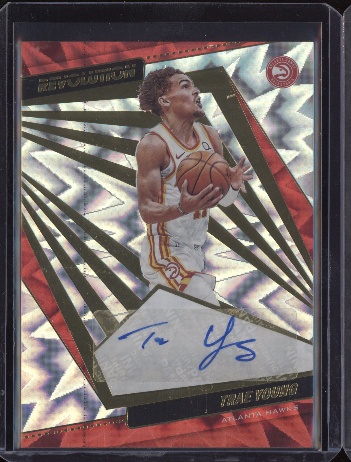 Trae Young 2021-22 Panini Revolution Fractal Autograph 76/100