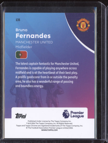 Bruno Fernandes 2025-26 Topps Chrome Premier League Aqua 98/199