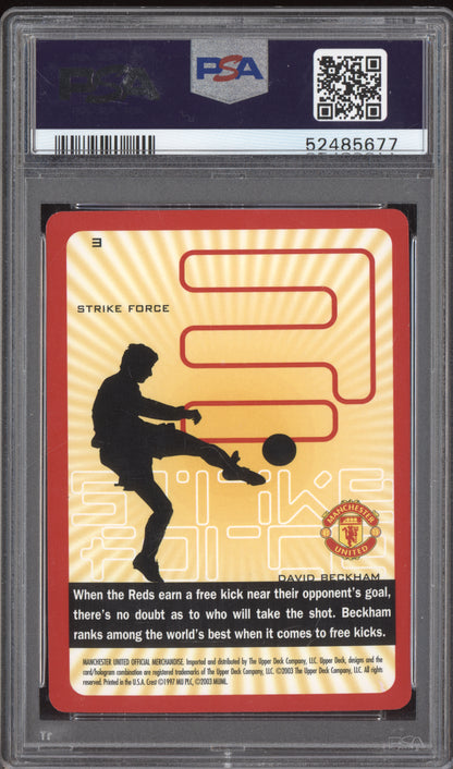 David Beckham 2003 Upper Deck Manchester United Strike Force Red Jersey PSA 10