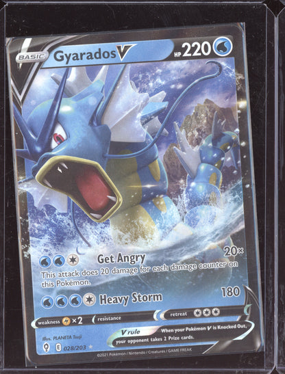 Gyarados V 2021 Pokemon Evolving Skies Holo Rare V 028/203
