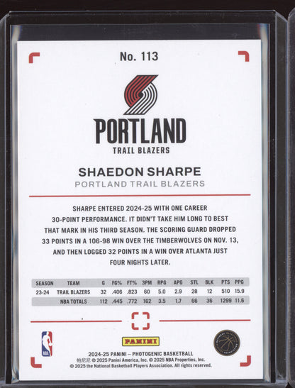 Shaedon Sharpe 2024 Panini Photogenic Gold 06/10