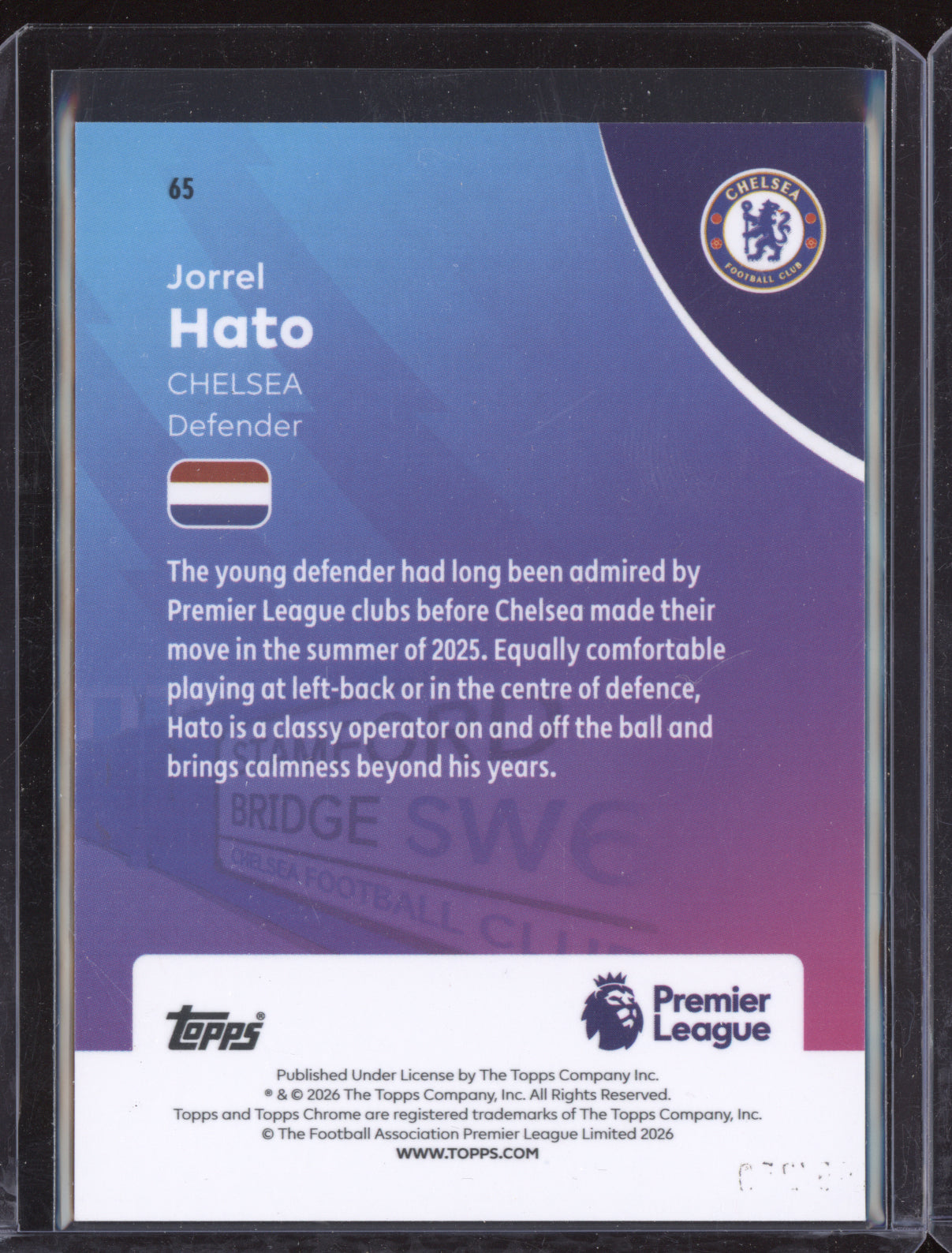 Jorrel Hato 2025-26 Topps Chrome Premier League Pink 159/250