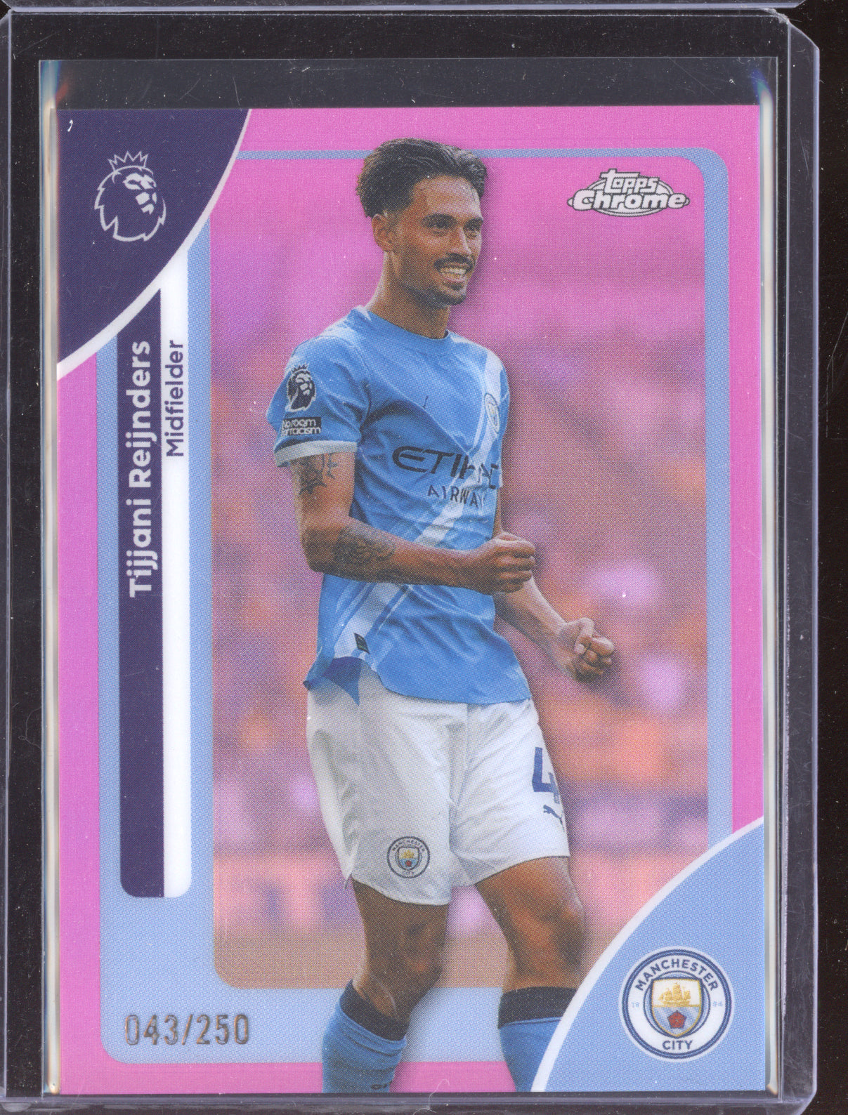 Tijjani Reijnders 2025-26 Topps Chrome Premier League Pink 43/250