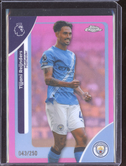 Tijjani Reijnders 2025-26 Topps Chrome Premier League Pink 43/250