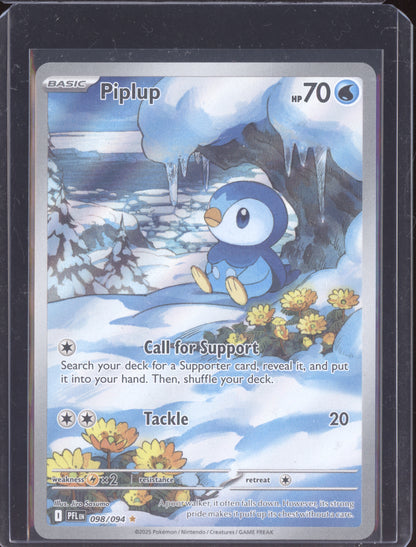 Piplup 2025 Pokemon Phantasmal Flames Illustration Rare 098/094