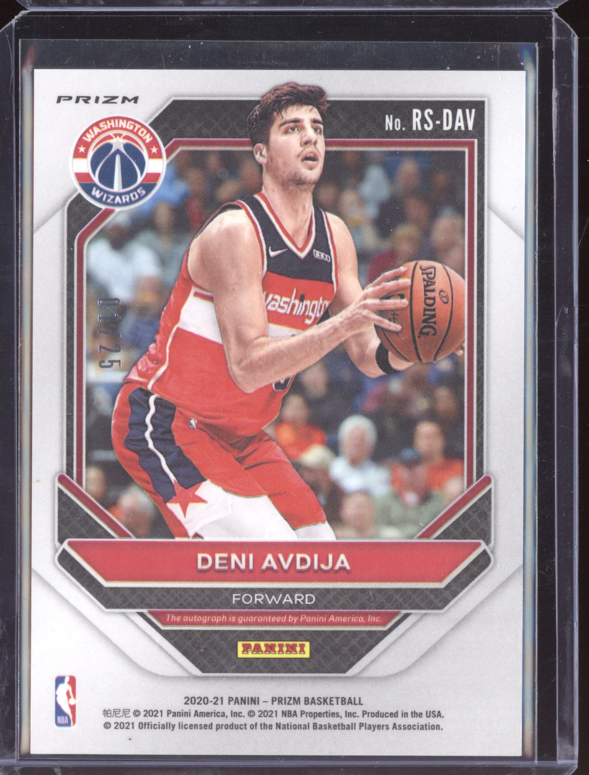 Deni Avdija 2020-21 Panini Prizm Rookie Signatures Mojo RC 1/25