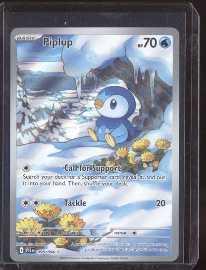 Piplup 2025 Pokemon Phantasmal Flames Illustration Rare 098/094