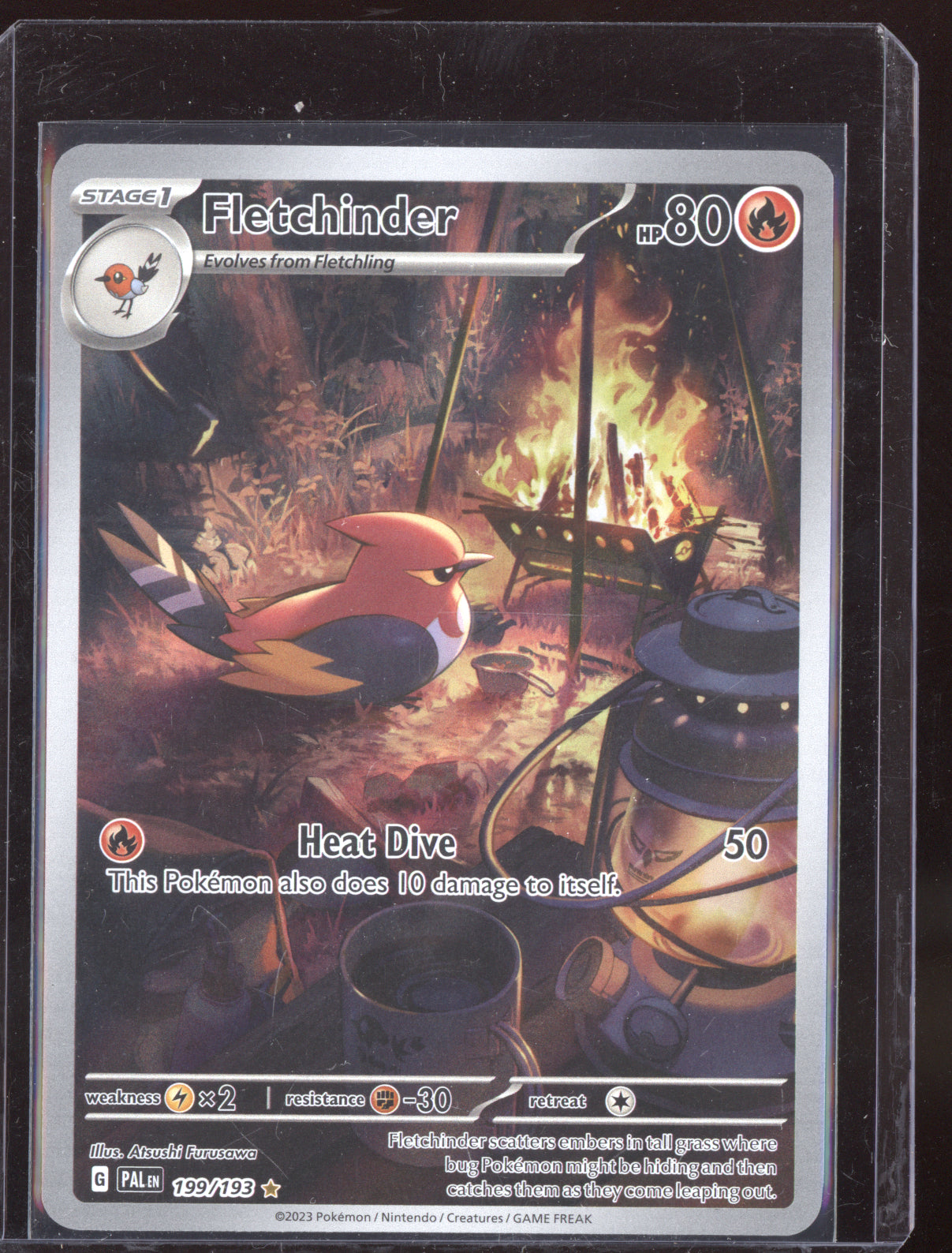 Fletchinder 2023 Pokemon Paldea Evolved Illustration Rare 199/193
