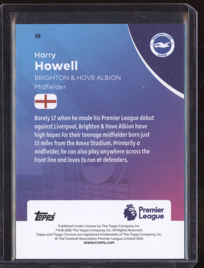 Harry Howell 2025-26 Topps Chrome Premier League Yellow RC 203/275