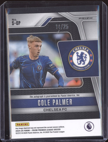 Cole Palmer 2024-25 Panini Prizm Signatures Purple 14/25