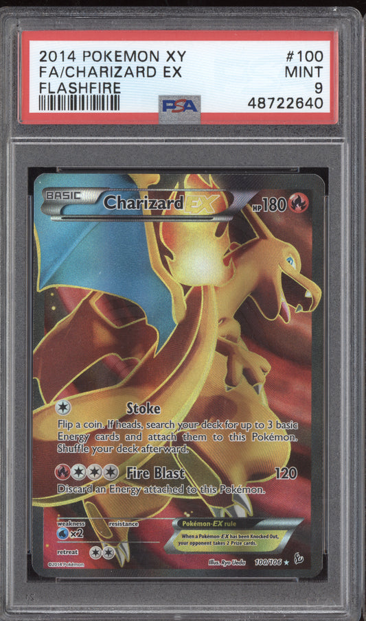 Full Art Charizard EX 2014 Pokemon XY Flashfire 100/106 PSA 9