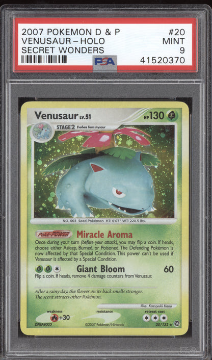 Venusaur 2007 Pokemon Diamond & Pearl Secret Wonders Holo 20/132 PSA 9