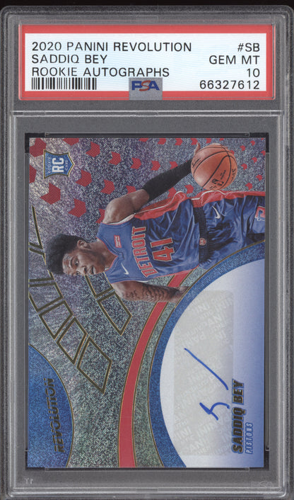 Saddiq Bey 2020-21 Panini Revolution Rookie Auto RC PSA 10