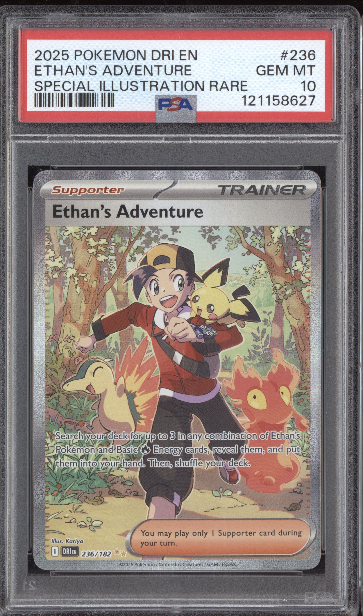 Ethan's Adventure 2025 Pokemon Destined Rivals Special Illustration Rare 236/182 PSA 10