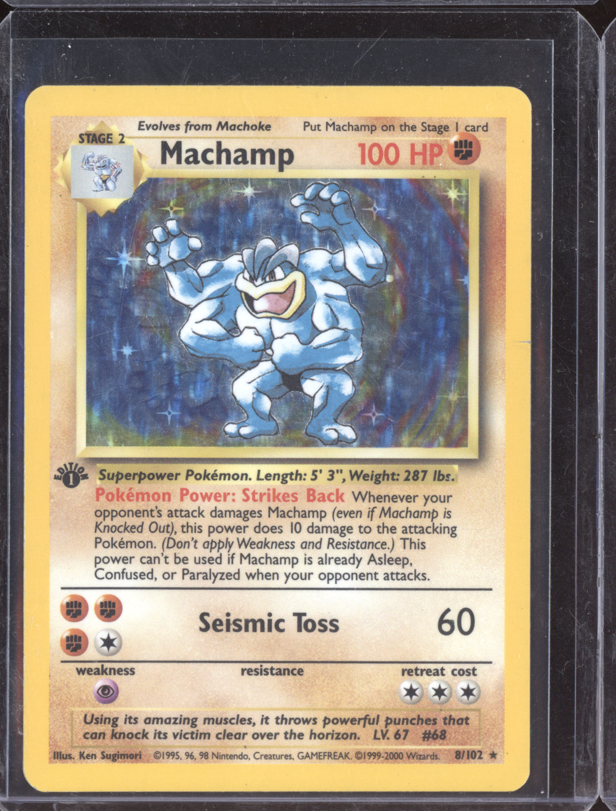 Machamp 1999 Pokemon Base Set 1st Edition Holo 8/102